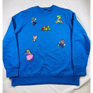 Super Mario Sweatshirt Mens XL Crewneck Luigi Yoshi Princess Peach Toad Gamer